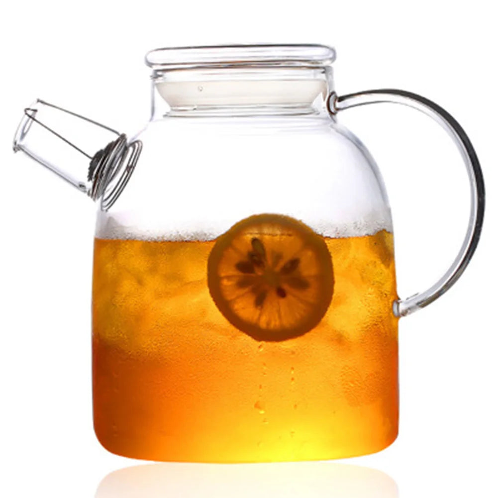 Borosilicate Glass Teapot 1L/1.6L – Heat-Resistant Clear Kettle
