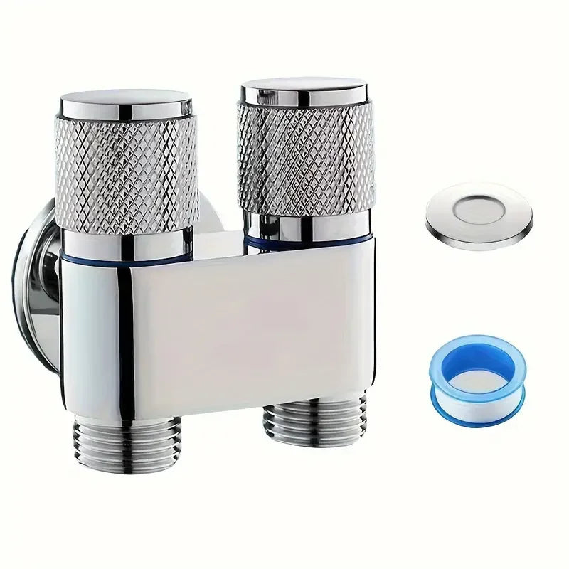 Dual Outlet Corner Valve G1/2 – 1-In 2-Out Alloy Angle Valve