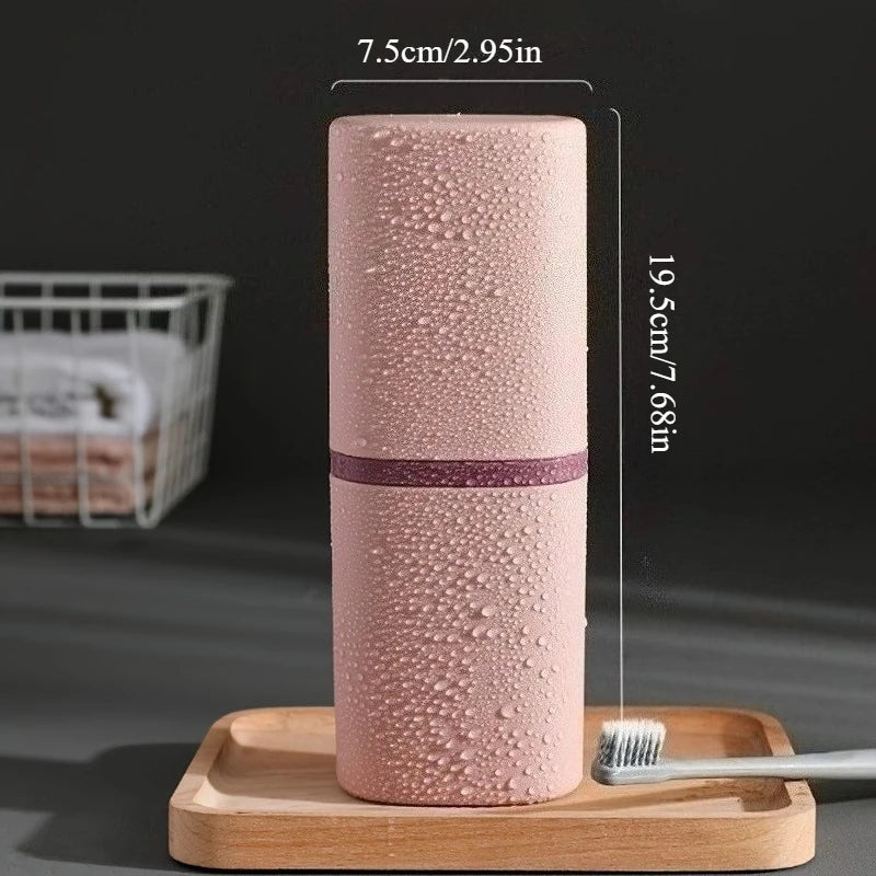 Portable Travel Toothbrush Holder Case & Mouthwash Cup