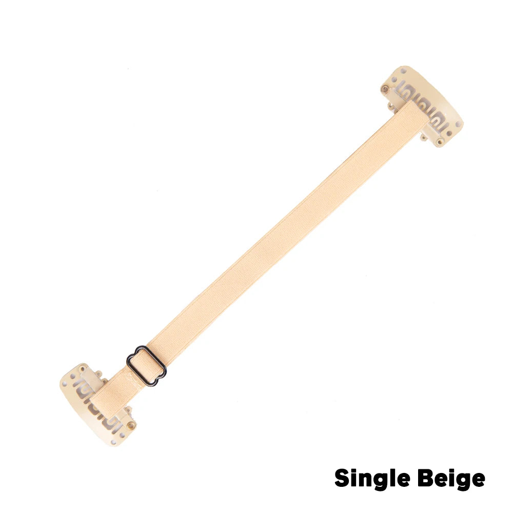 Reusable Adjustable Elastic Face Firming Bands Thin BB Clip Stretching Straps for Eye Lifting And Brow Sculpting Makeup Tool Peaceful Pleasures Health and Wellness Single Beige