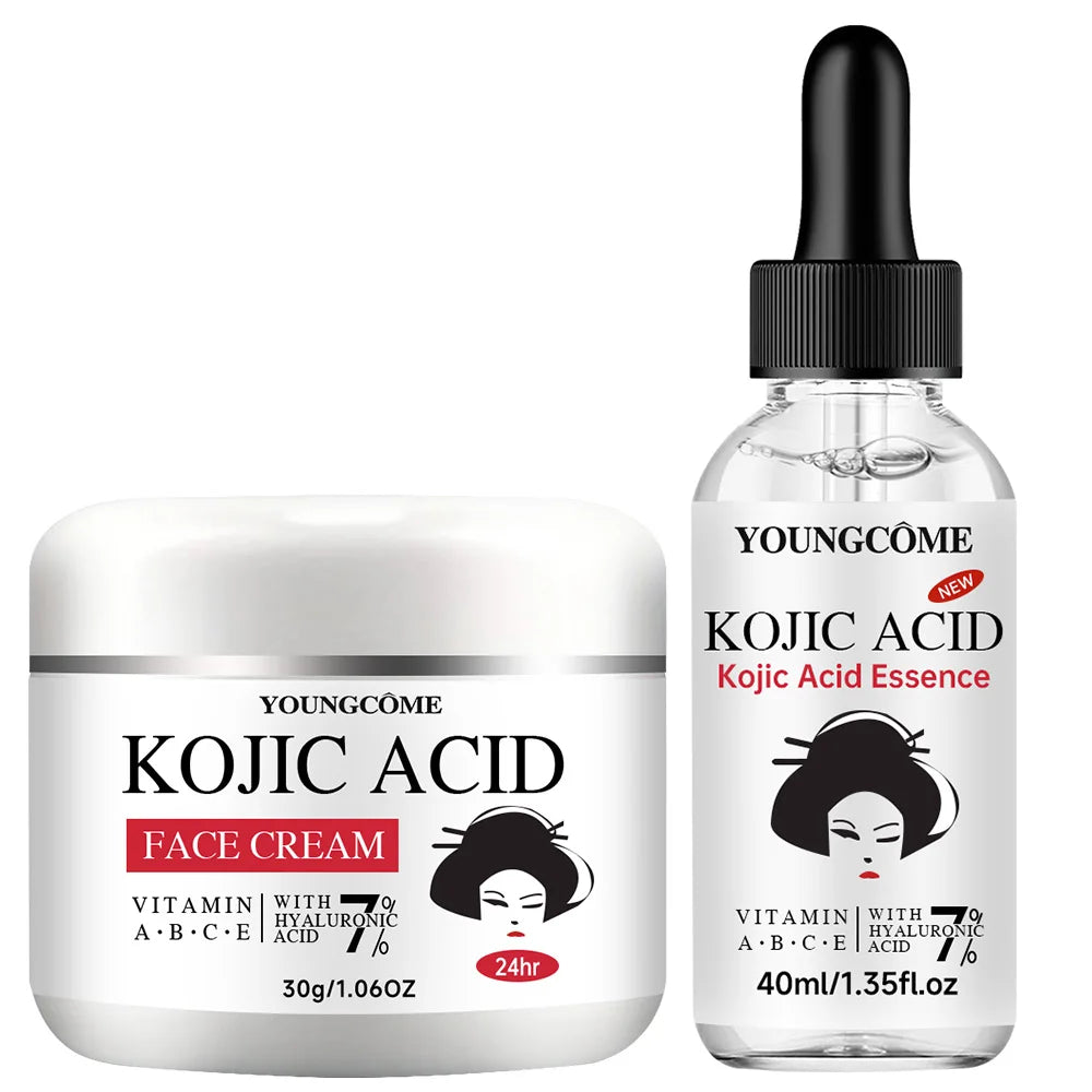 Kojic Acid Serum & Cream Bundle – Dark Spots & Brightening Brightening Skincare Bundle Peaceful Pleasures Health and Wellness 30and 40ml