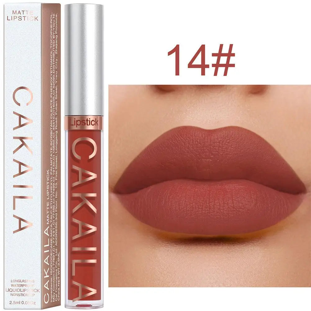 CAKAILA Velvet Matte Liquid Lipstick – Long-Lasting Waterproof Nude & Red Lip Gloss | 18 Colors 2.5ml Peaceful Pleasures Health and Wellness 14