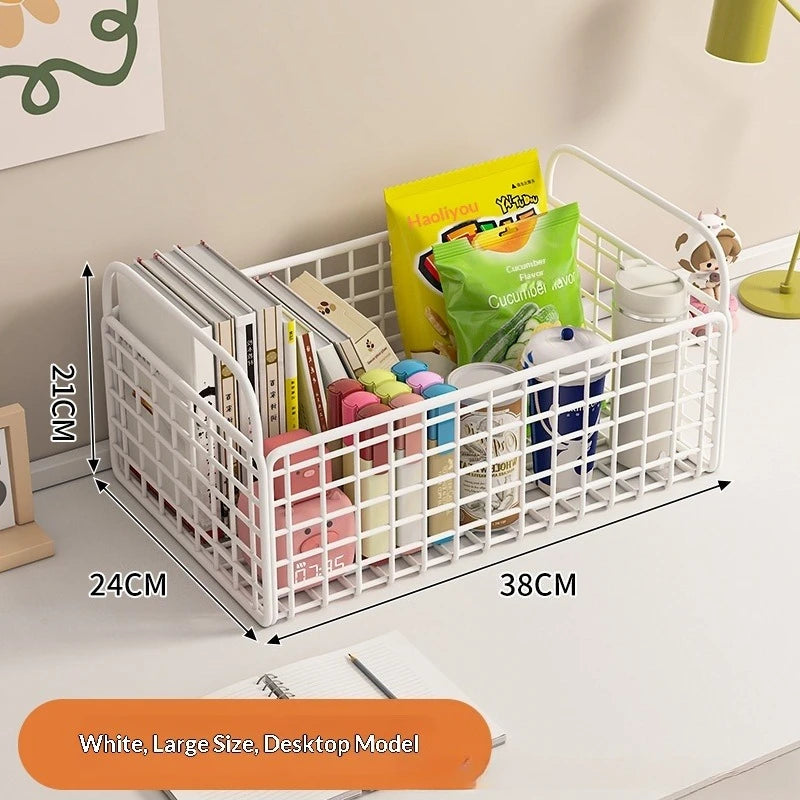 Under Desk Book Organizer – Portable 360° Rotating Storage Box
