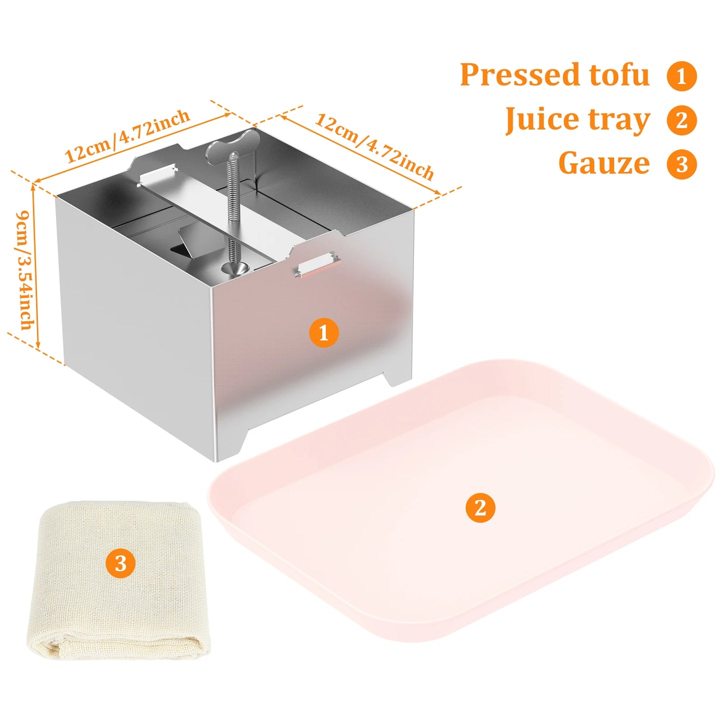Tofu Press Mould Cheese Making Molds Food Grade Stainless Steel Tofu Maker Press Mold Kit Homemade Tofu Mold Kitchen Tool Set Peaceful Pleasures Health and Wellness small