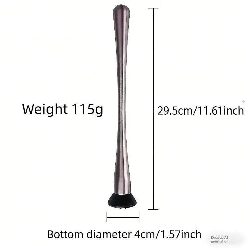 Cocktail Muddler Bar Tool – Stainless Steel Fruit & Ice Crusher Cocktail Muddler Peaceful Pleasures Health and Wellness 30CM