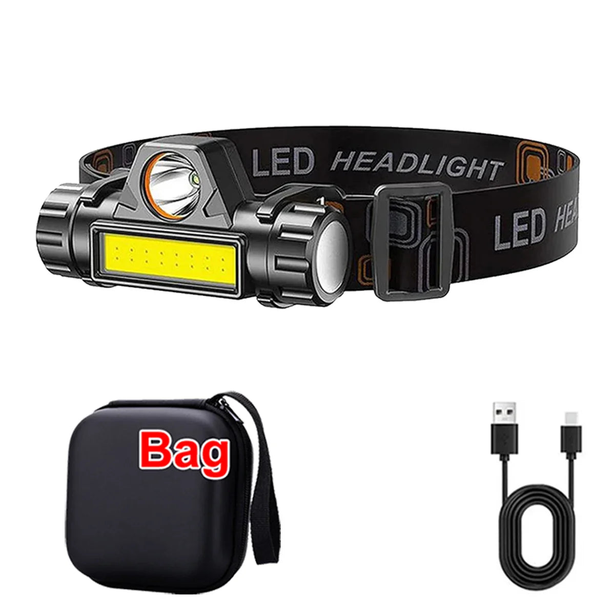 USB Rechargeable LED Headlamp | XPE COB Magnetic Torch