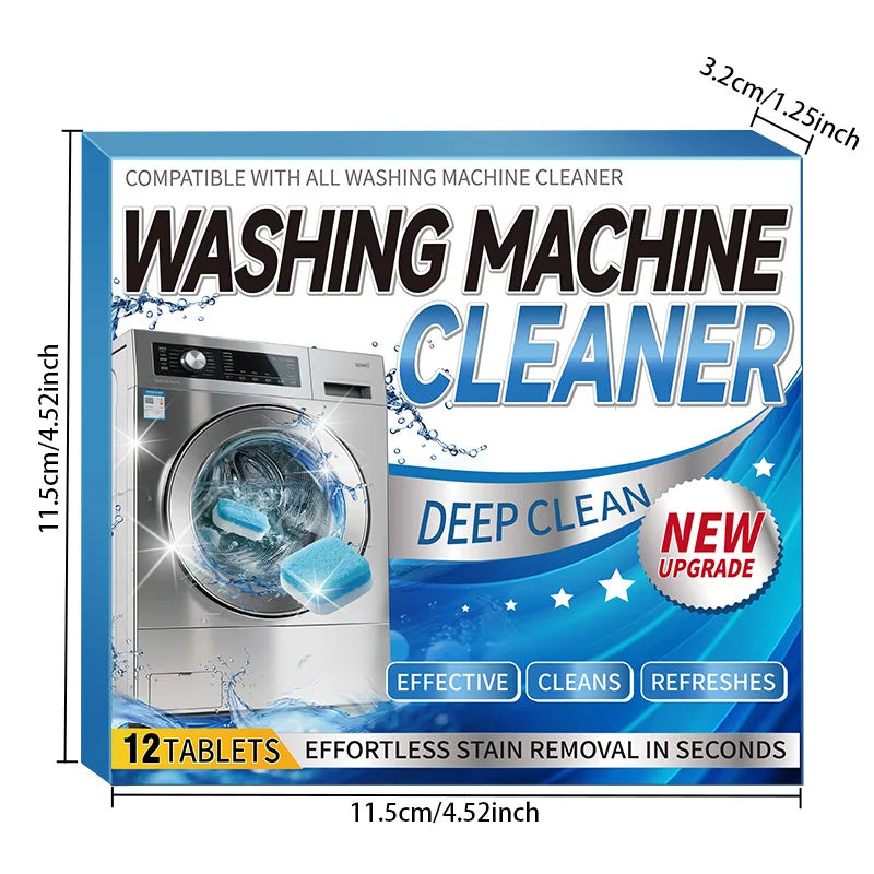 Washing Machine Cleaner Tablets 12/24 Pieces Deep Cleaning Effervescent Tablets For Front And Top Load Washers Removes Odor And Peaceful Pleasures Health and Wellness 12pcs