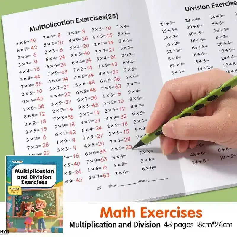 48 Pages Multiplication Division 99 Times Exercise Book Training