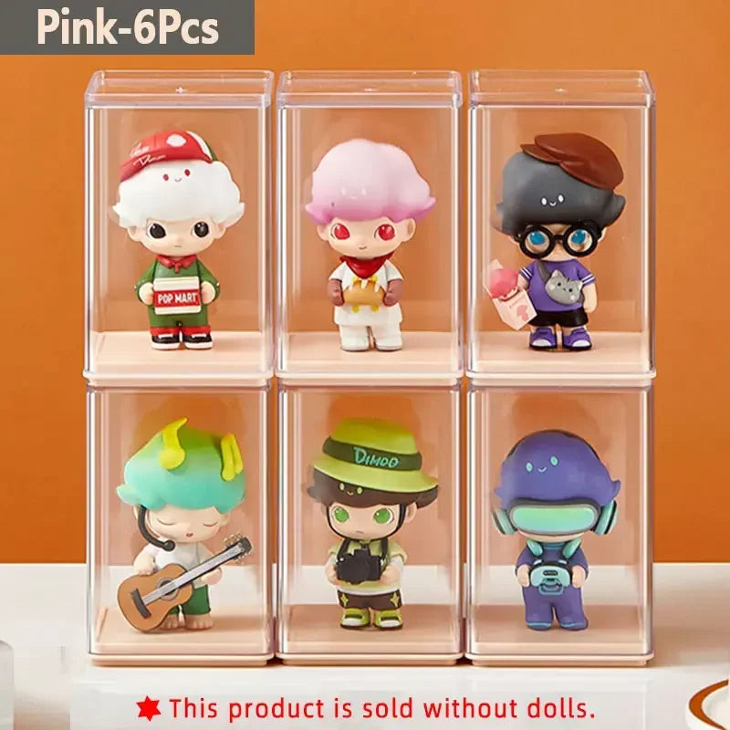 6-Pack Transparent Storage Boxes for Figures & Dolls Display