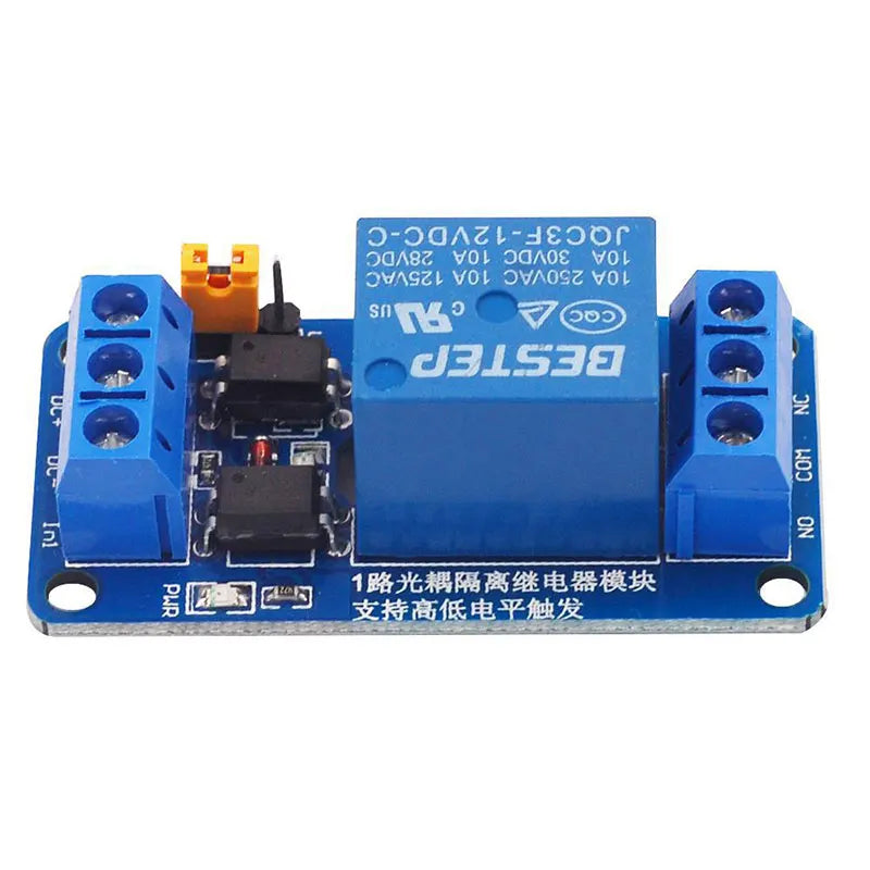 1-Channel Relay Module DC 3.3V–24V Optocoupler for Arduino
