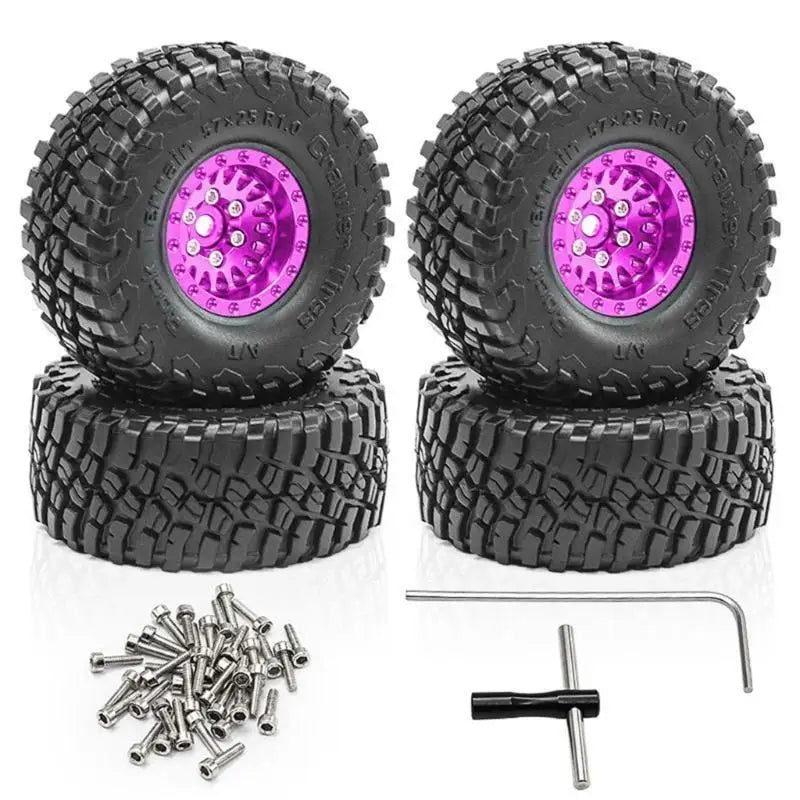 RC Rubber Wheel Tires 4pcs | 1/18 TRX4M & 1/24 SCX24 AX24