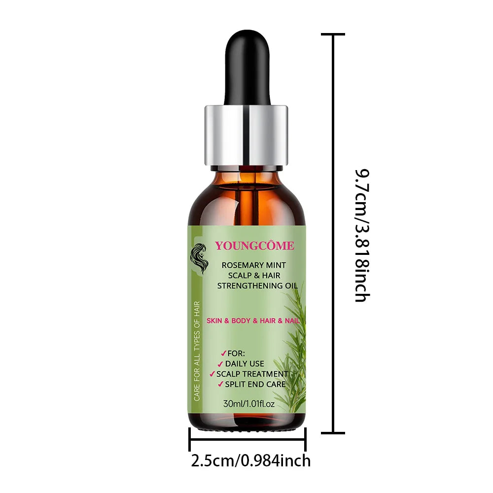 Rosemary Mint Scalp Hair Strengthening Oil,Deep Hydration,Repairs Damage,Enhances Shine,Promotes Growth,Smooths & Detangles Peaceful Pleasures Health and Wellness 30ML