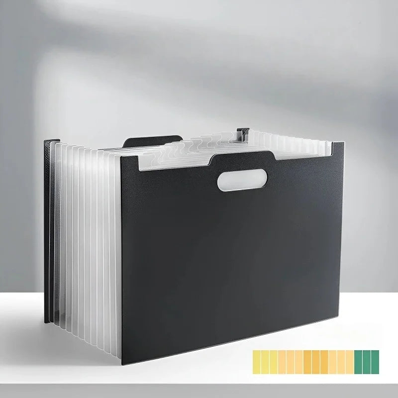 13-Pocket Accordion File Organizer | A4/Letter Expanding Folder Accordion File Organizer Peaceful Pleasures Health and Wellness Black