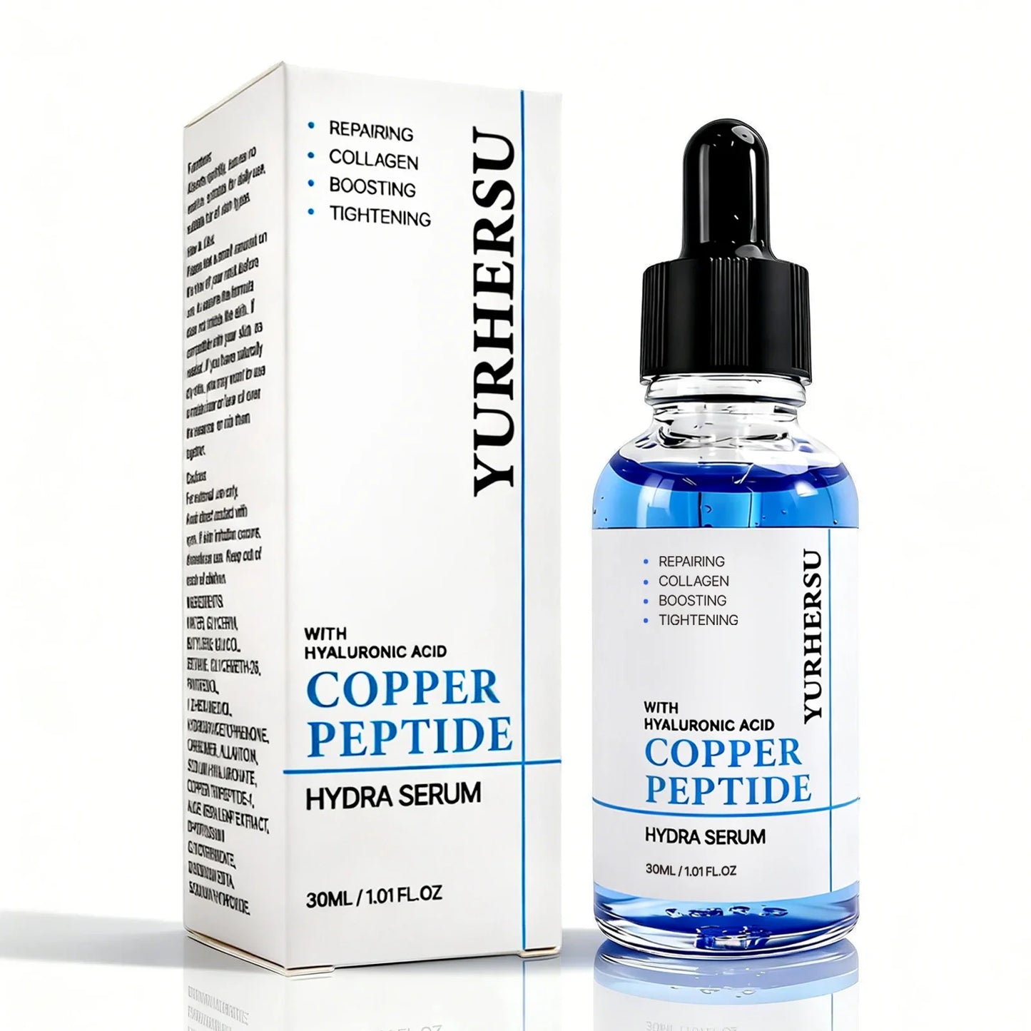 Blue Copper Peptide GHK-Cu Facial Serum – Firming & Moisturizing