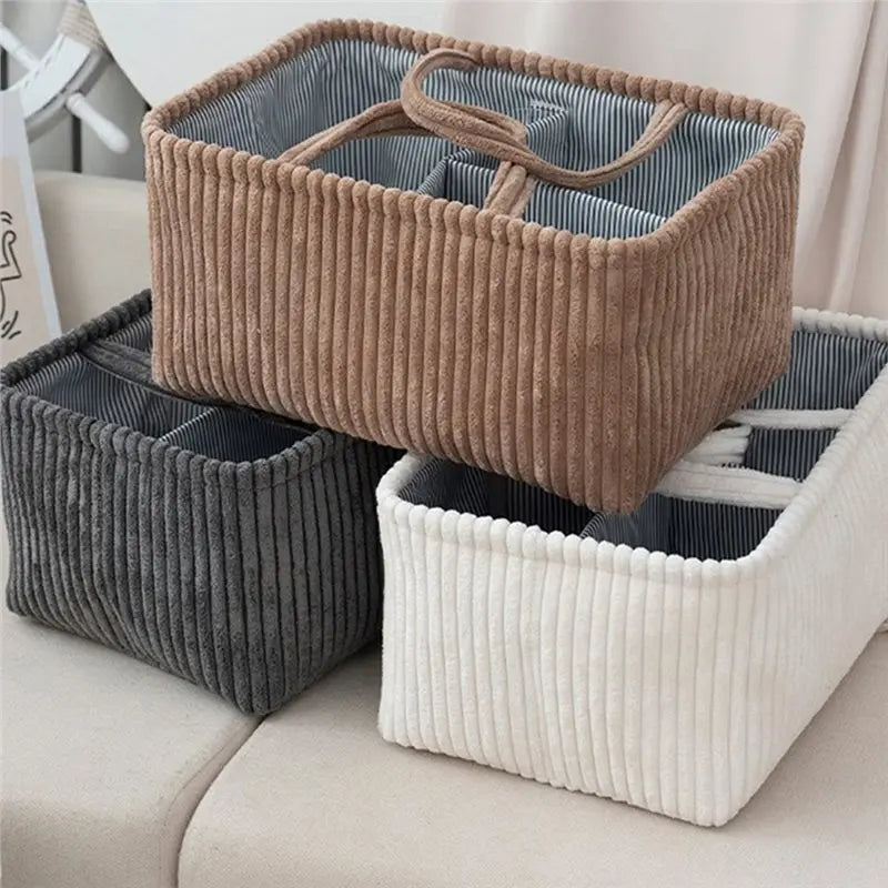 A36T-Large Capacity Diaper Bag Wet Storage Bag Grid Storage Fabric Bag Storage Basket Diaper Brown Peaceful Pleasures Health and Wellness