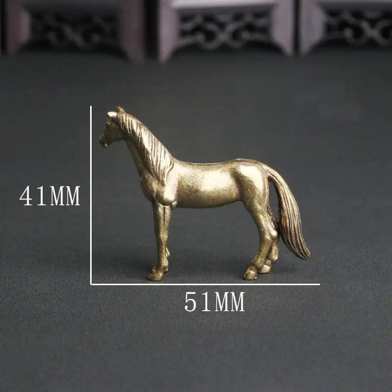 Mini Feng Shui Brass Horse Figurine | Lucky Zodiac Ornament