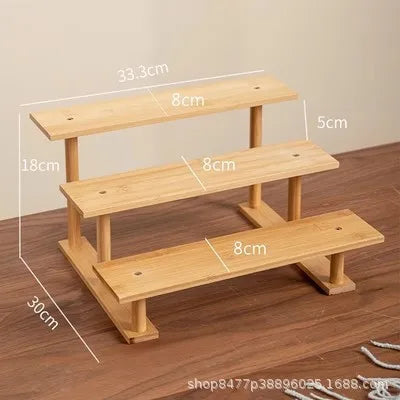 3-Layer Bamboo Desktop Shelf | Plant & Décor Storage Rack