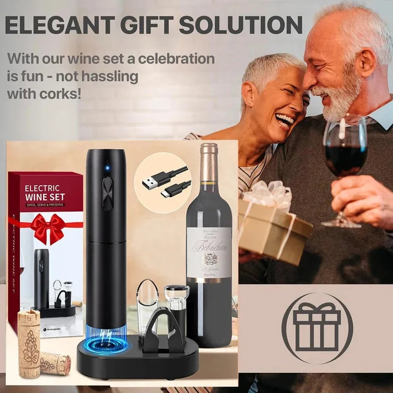 Electric Wine Opener – Rechargeable Automatic Corkscrew Set