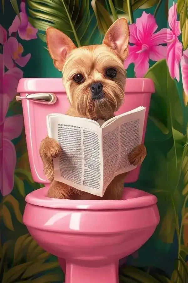 Funny Toilet Animals Canvas Wall Art | Bathroom Decor Poster