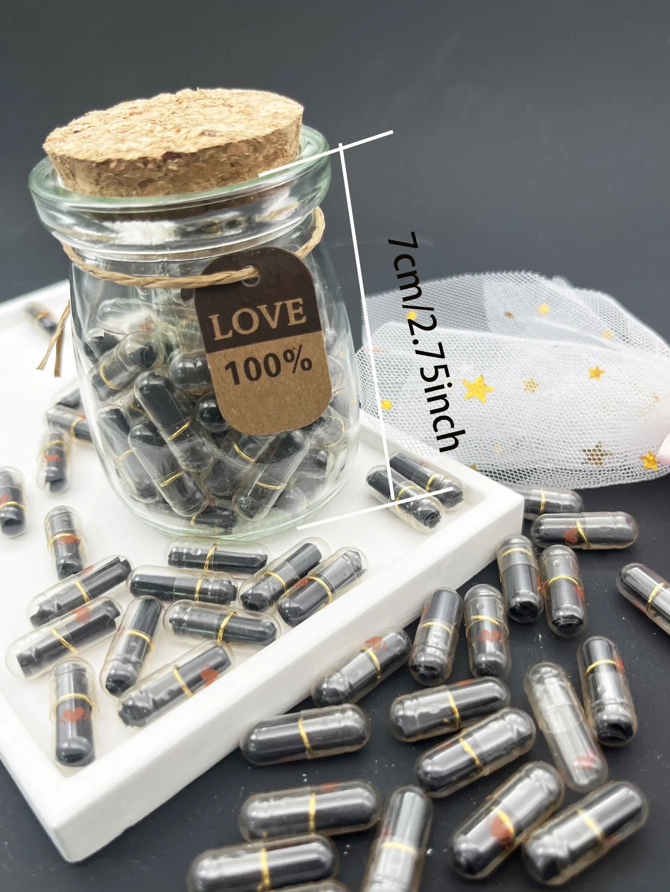 50pcs Message Capsule Love Pills – Blank Notes Wishing Bottle
