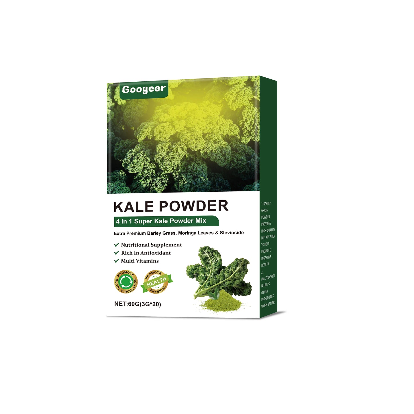 4-in-1 Super Greens Powder: Kale, Barley Grass & Moringa | 20 Sachets