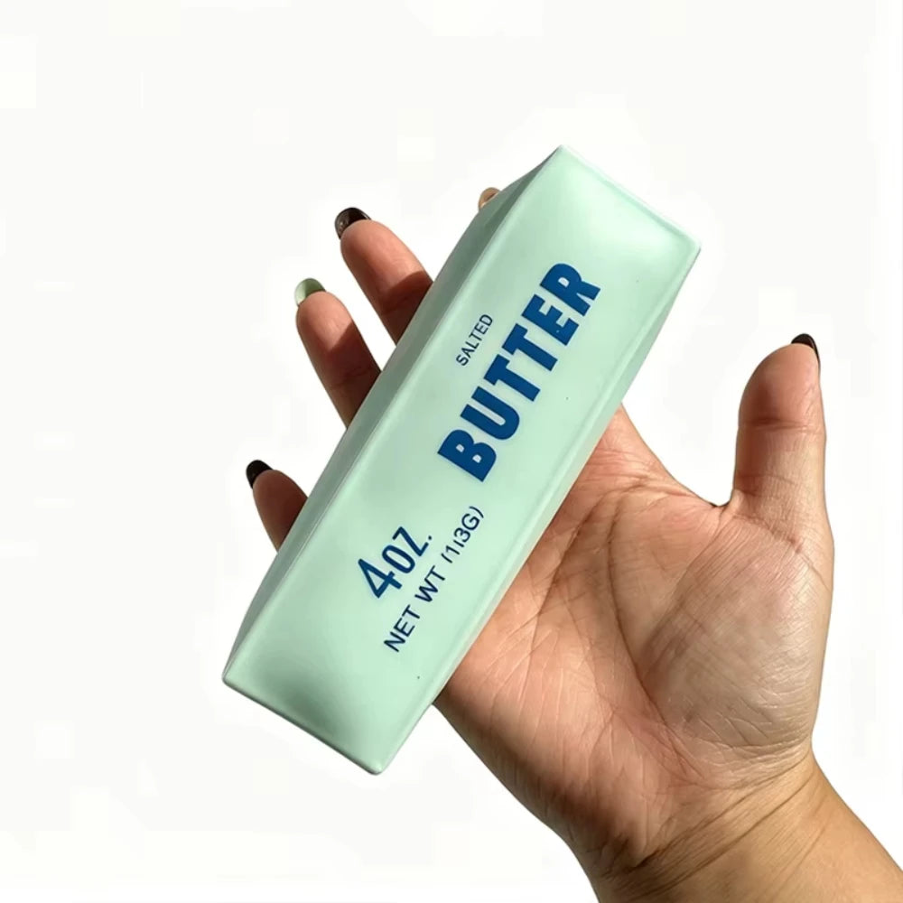 Butter Stick Squishy Stress Ball ADHD Fidget Toy Crunchy Squeeze Toy Round Blocks Filled ASMR Anti Stress Release Hand Gift Toy Peaceful Pleasures Health and Wellness Green