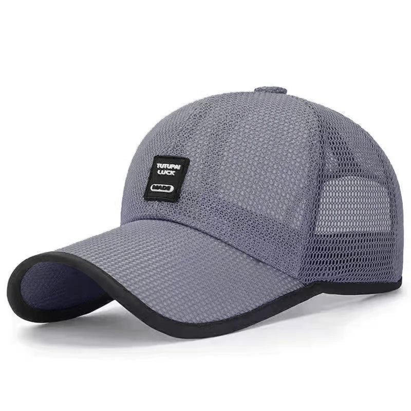 Visors Men Mesh Baseball Caps Sun Shield Cap Outdoor Sports Net Hats For Male Breathable Individuality Men's Hats Peaceful Pleasures Health and Wellness Dark Grey ONE SIZE