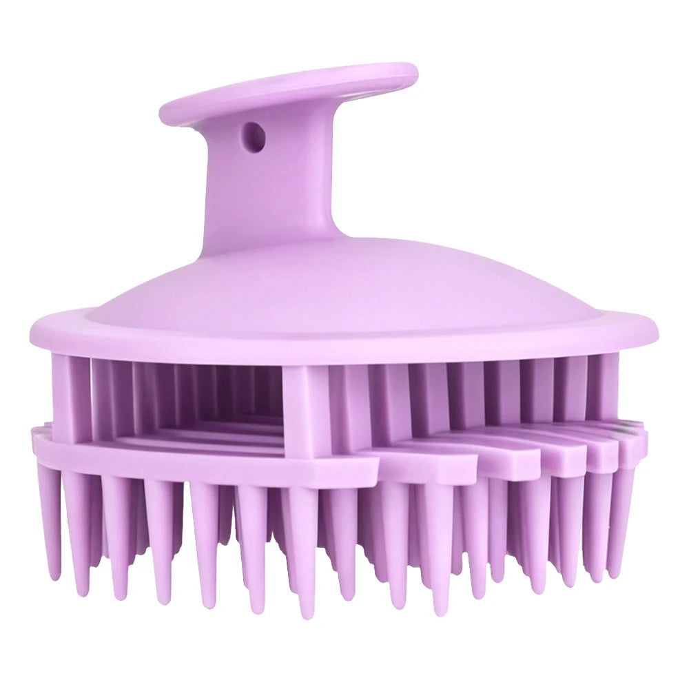 Ergonomic Handle Scalp Exfoliating Shampoo Brush, Multi-Color Hair Washing Scrub Massage Comb For Barber Salon Hair Care Peaceful Pleasures Health and Wellness purple