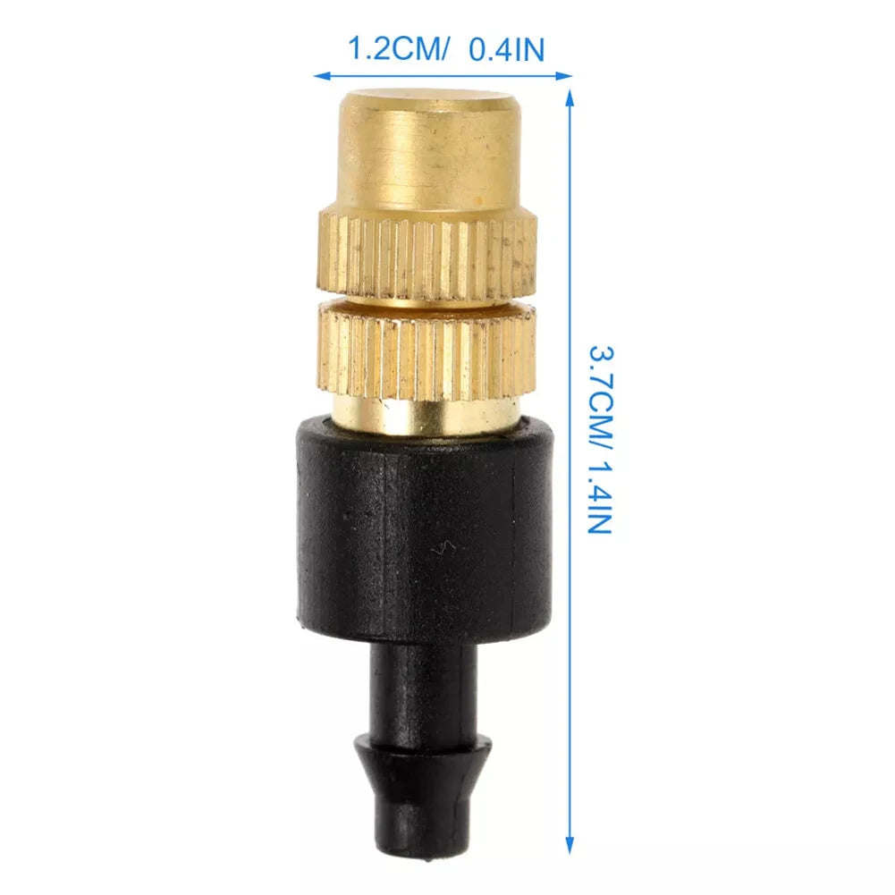 Adjustable Brass Spray Nozzle 50pcs Garden Misting Sprinkler for 4/7mm Pipe Lawn Watering Greenhouse Cooling Irrigation Head Peaceful Pleasures Health and Wellness
