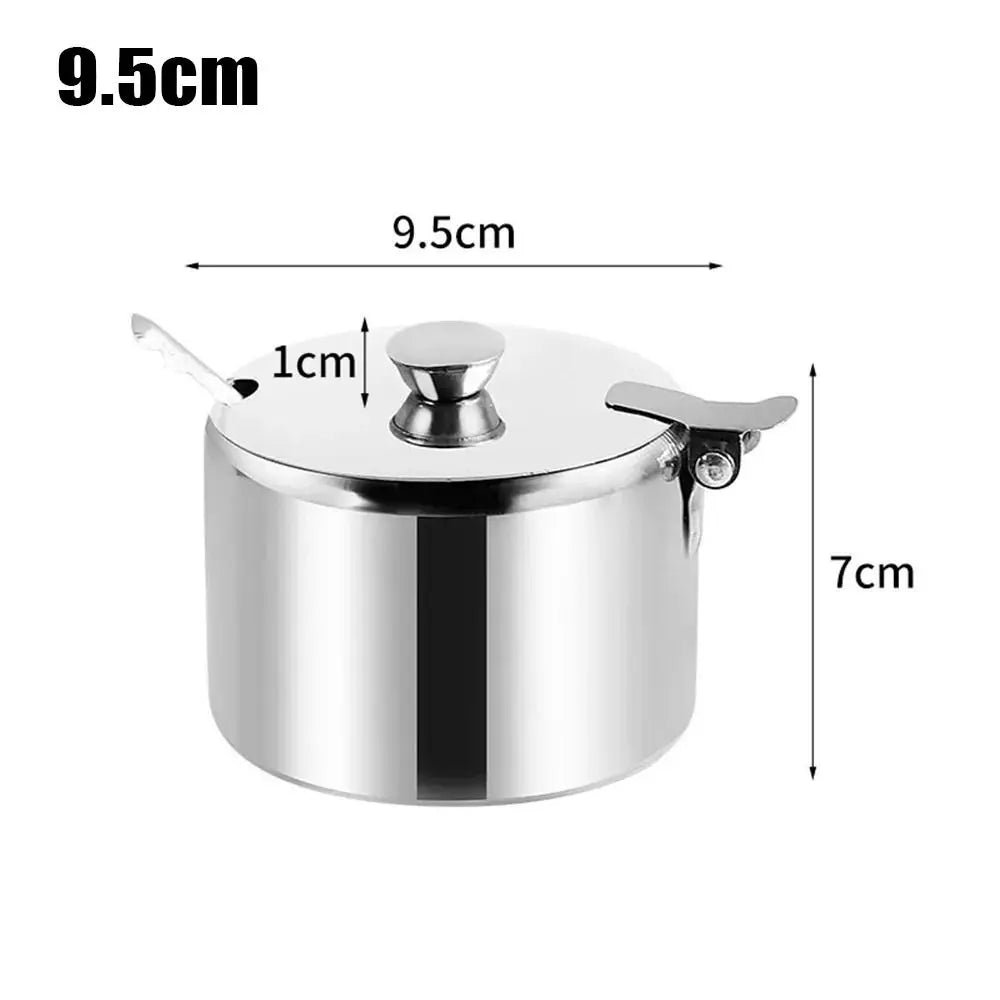 Stainless Steel Sugar & Spice Jar with Lid and Spoon