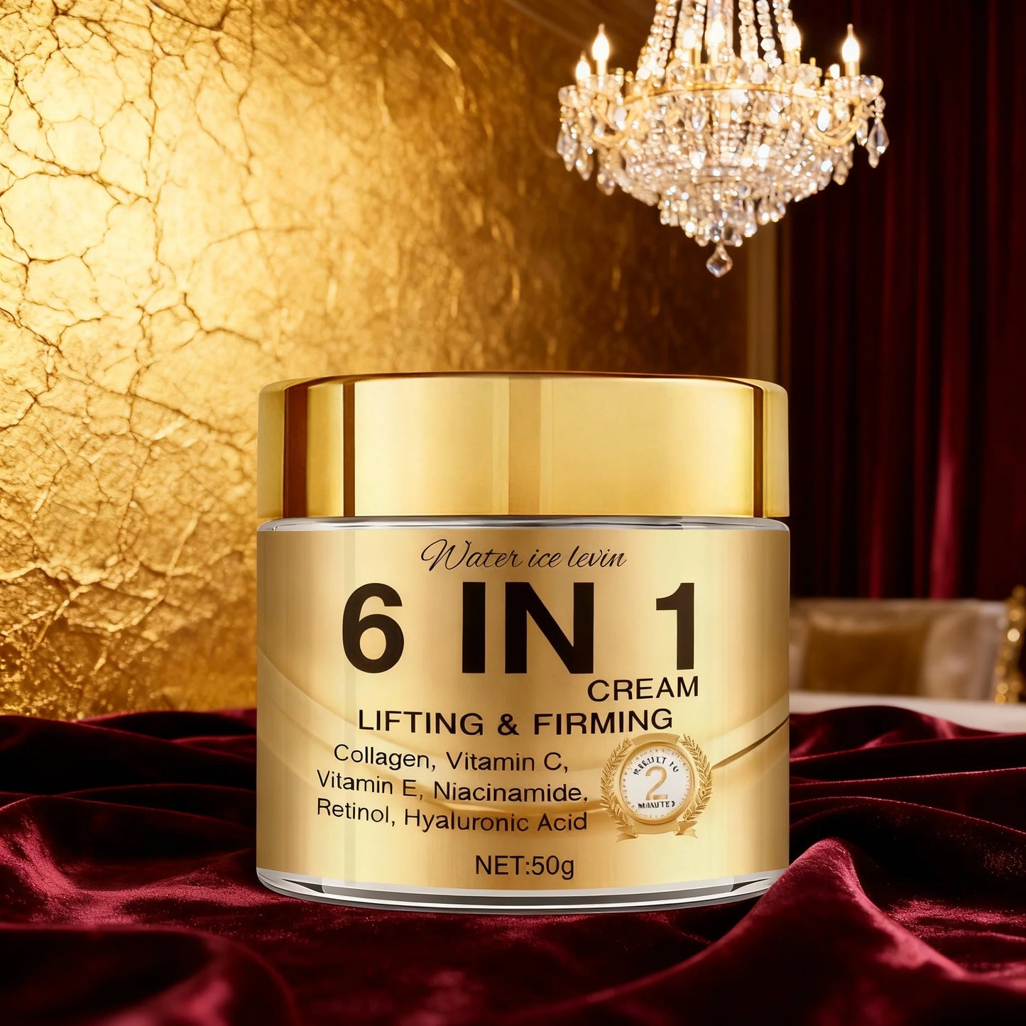 6 IN 1 Collagen Face Cream Lifting Firming Moisturizer With Vitamin C, E, Retinol,Hyaluronic Acid 50g Anti-Wrink Skin Care Peaceful Pleasures Health and Wellness