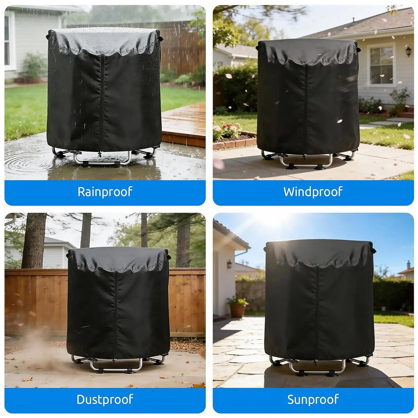 UPF 50+ Trampoline Top Cover | UV & Windproof Sunshade Awning