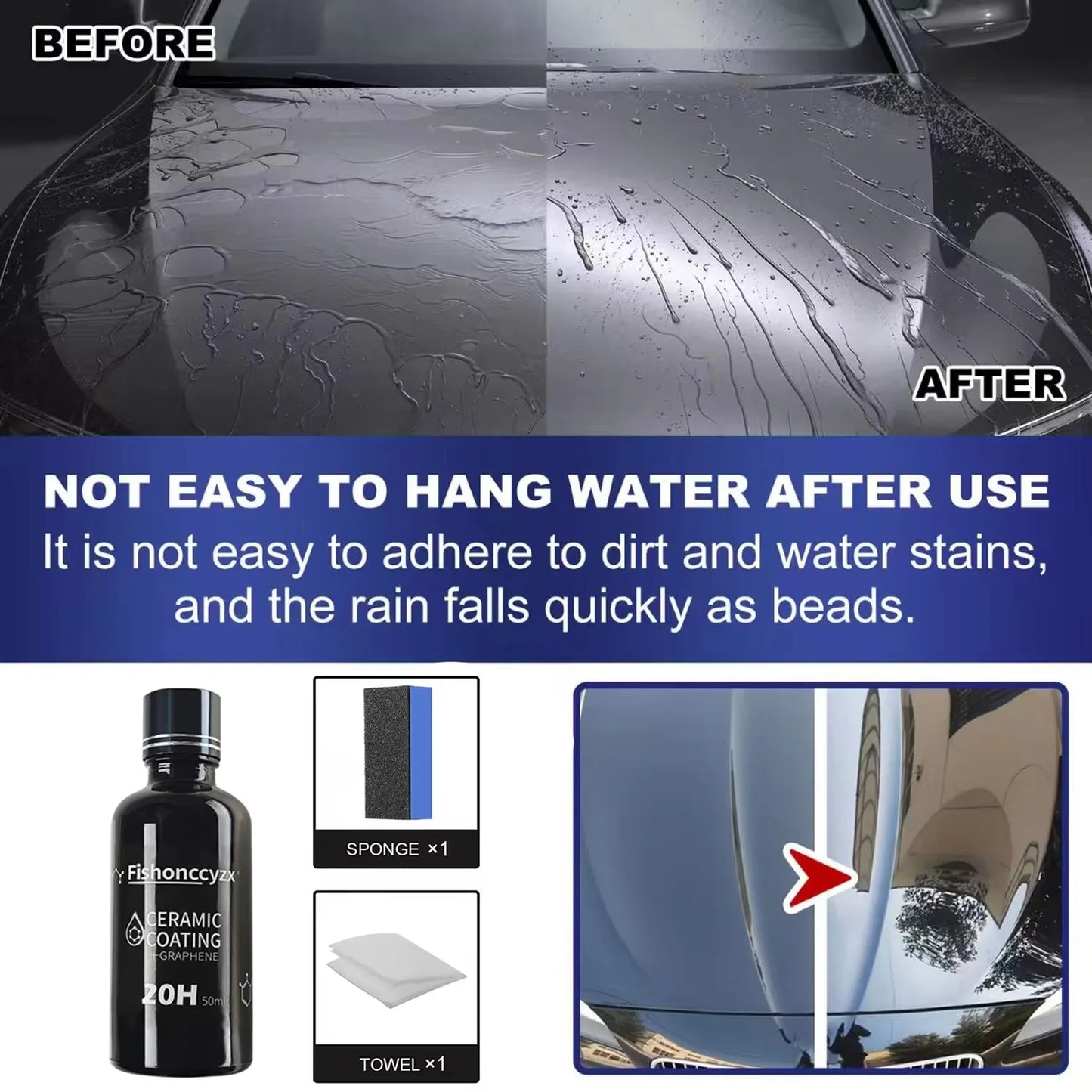 50ml Nano Ceramic Coating Graphene 9H Pro Hydrophobic Paint Protection Car High Temperature Resistance Scratch Resistance Peaceful Pleasures Health and Wellness
