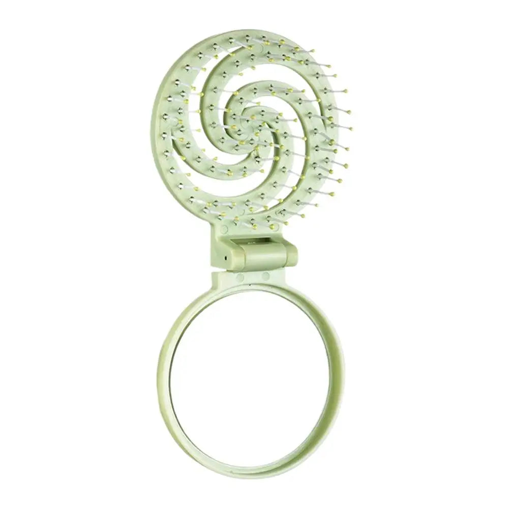 Mini Pocket Mirror Folding Comb Girl Women Portable Round Pocket Small Travel Massage Hair Brush with Mirror Styling Accessories Peaceful Pleasures Health and Wellness Green