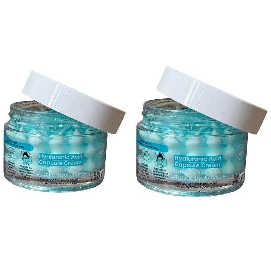 Hyaluronic Acid Capsule Cream with Hyaluronic Acid & Multiple Peptides, Moisturizes & Nourishes for Softer, Confident Skin Peaceful Pleasures Health and Wellness 50gx2 pieces