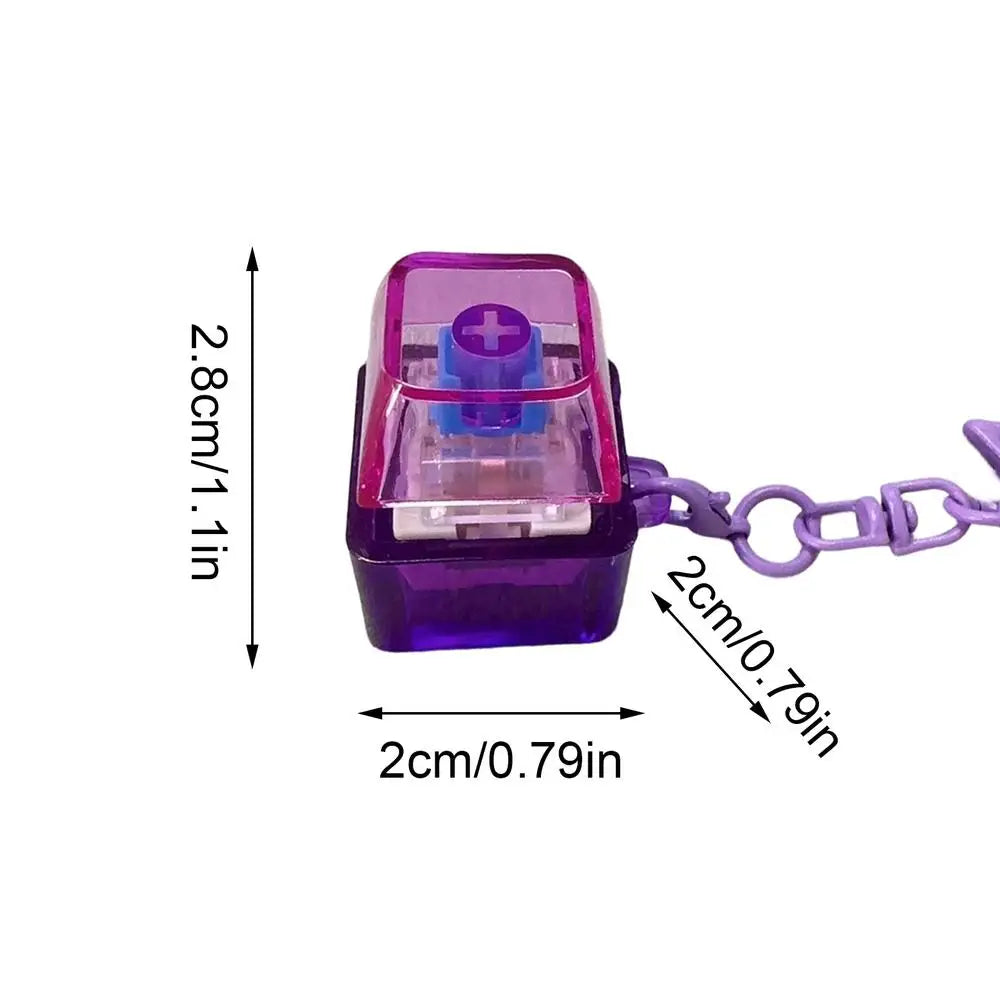 Light-Up Pentagram Mechanical Keyboard Fidget Keychain Toy
