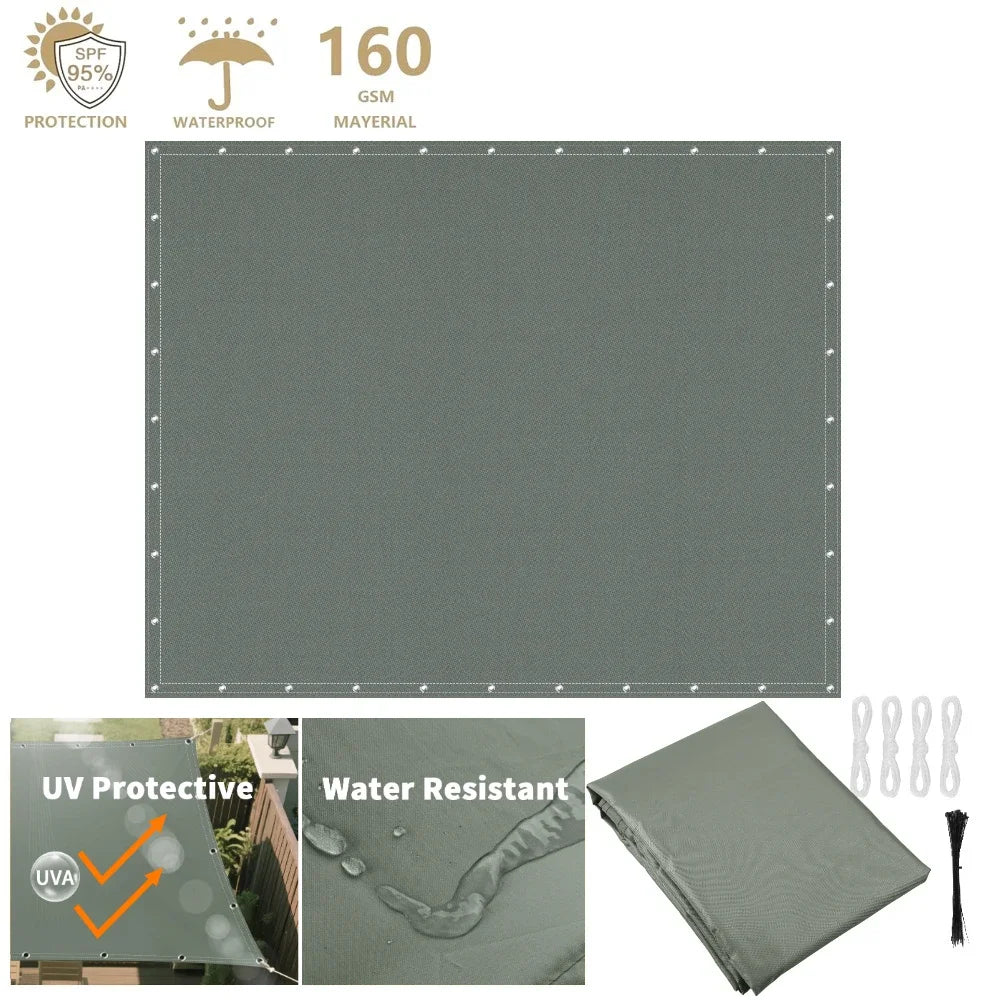 Large Waterproof Sun Shade Sail with Grommets | 95% UV Block