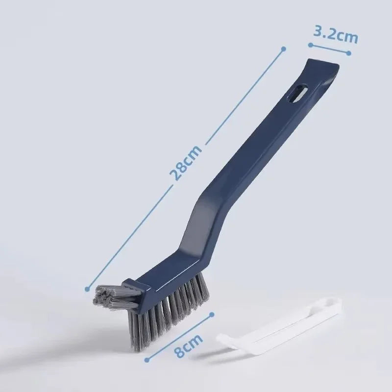 Effective Cleaning Brush for Corners and Gaps - 2-in-1 Multipurpose Bathroom and Floor Tiles Cleaning Brush Peaceful Pleasures Health and Wellness Double headed blue
