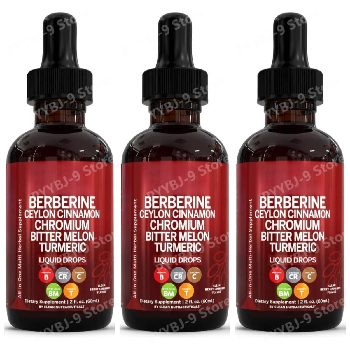 Berberine Chromium Turmeric Ginseng Liquid Drops 60ml