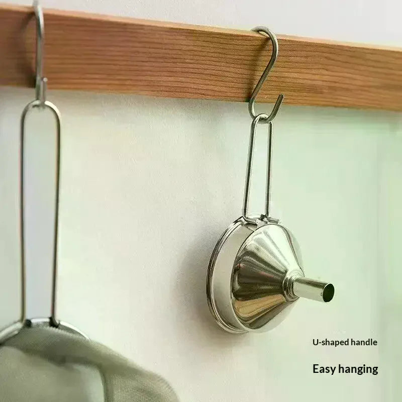 Stainless Steel Funnel with Handle | Small Metal Bottle Funnel Kitchen Funnel Peaceful Pleasures Health and Wellness