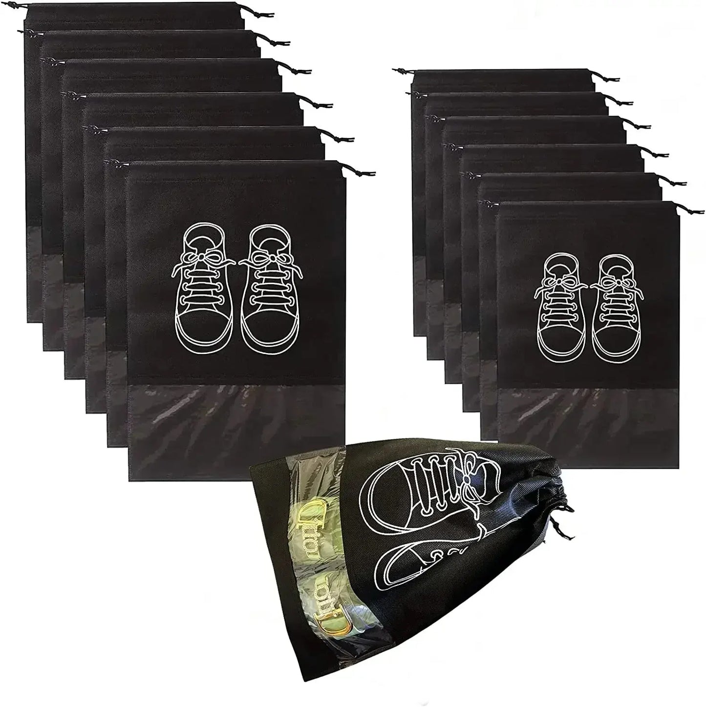 Travel Shoe Storage Bags Non-Woven Waterproof 5 or 10 Pack