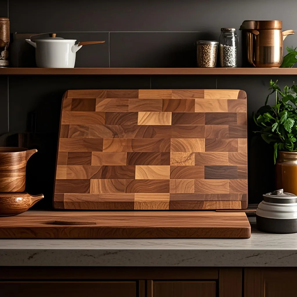 Solid Wood Cutting Board Acacia Wood Cutting Board Wooden Splicing Cutting Board Household Non-Slip Cutting Board Geometric Peaceful Pleasures Health and Wellness