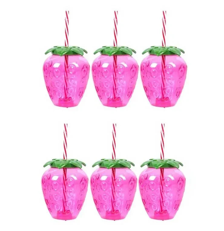 Plastic Pineapple Cup Birthday Decorations Wedding Straws Party Supplies Tropical Summer Beach Centerpiece Swimming Pool Event Peaceful Pleasures Health and Wellness strawberry cups 500ml