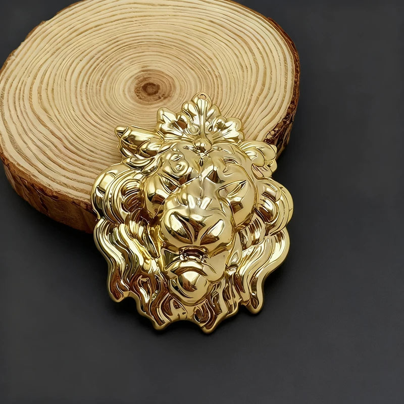 Lion Head Statement Brooch | Copper Metal Fashion Pin