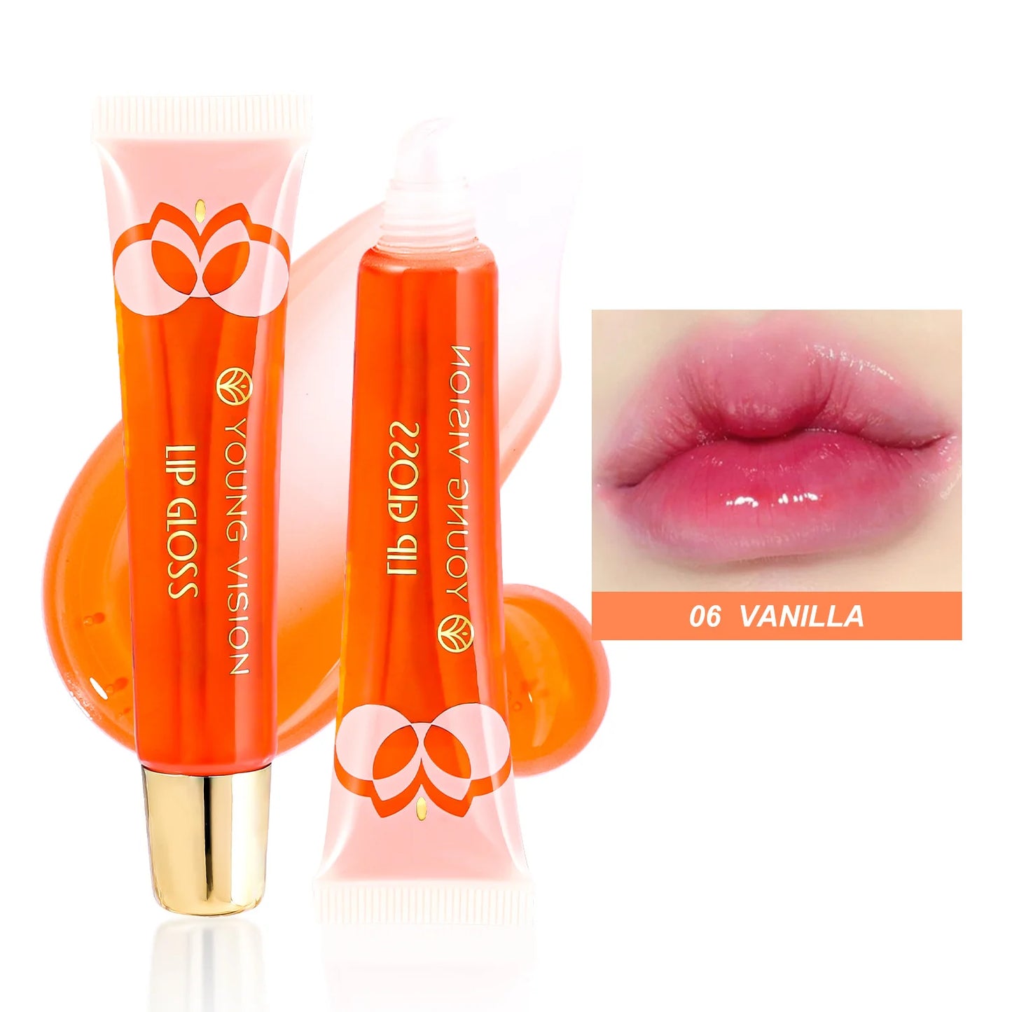 6-Color Fruit Flavor Mirror Lip Gloss Oil | Long-Lasting Shine