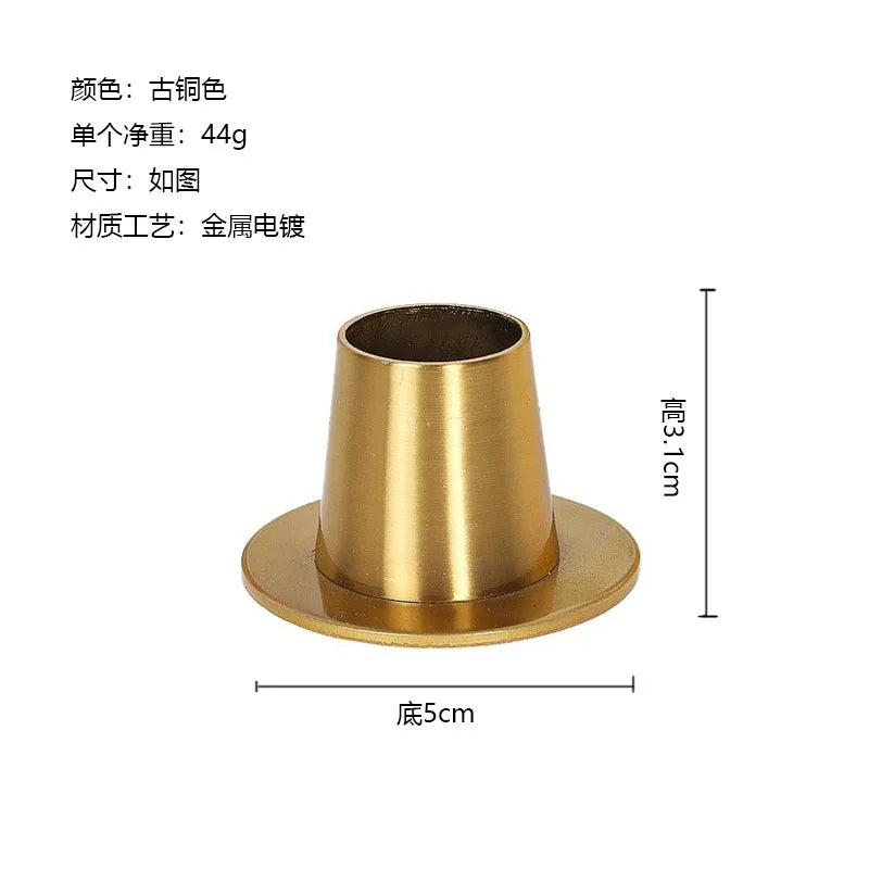 Candle Stick Candle Holder Gold Candlestick Taper Holders Small Metal Candleholder for Candlesticks and Tapered Candles Modern Peaceful Pleasures Health and Wellness bronze