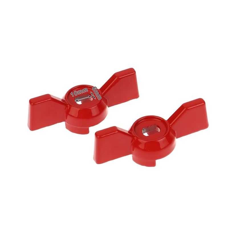 2-Pack Red Butterfly Ball Valve Handles – Aluminum, 105°C Rated