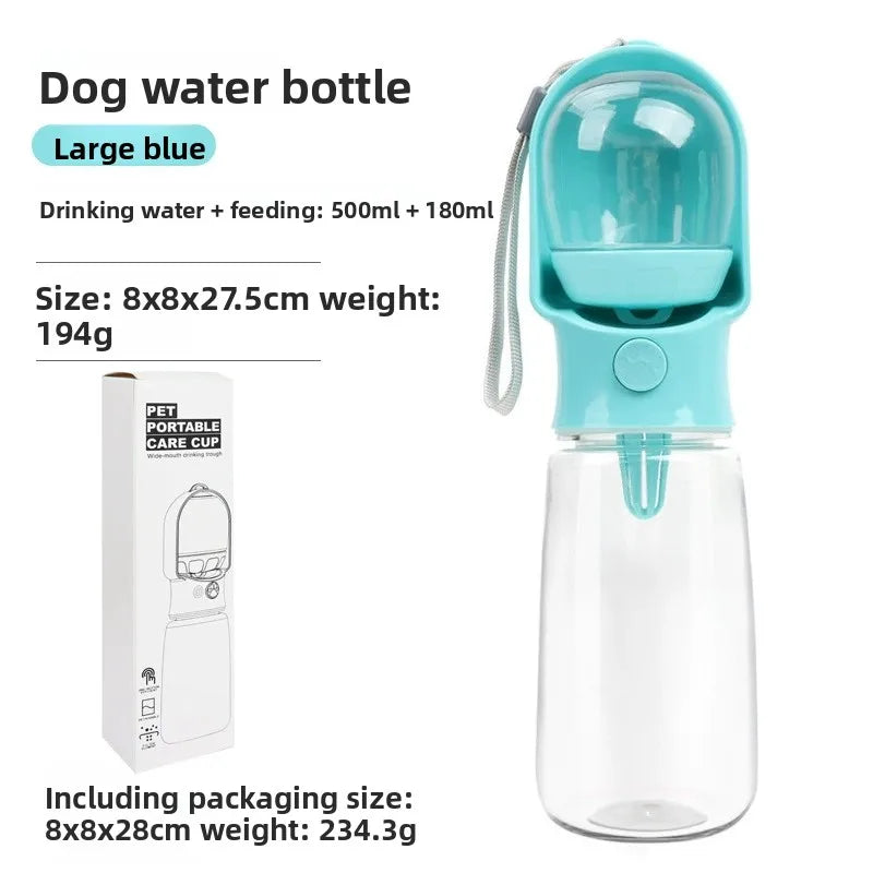 Portable Dog & Cat Water Bottle with Food Storage | Travel Pet Bowl