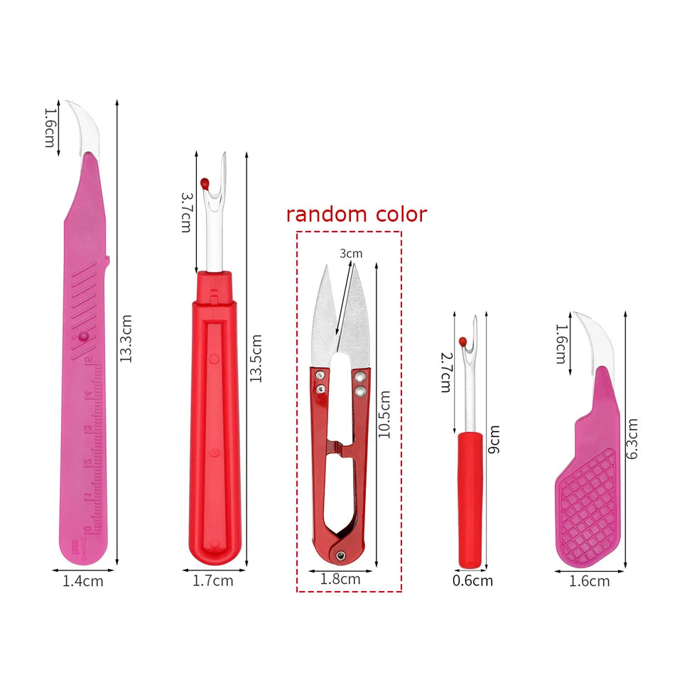 5-Piece Blue Seam Ripper & Sewing Kit | Thread Remover Set