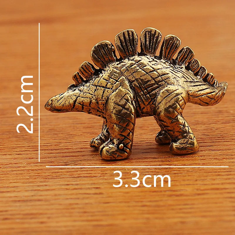 1PCS Solid Brass Jurassic Dinosaur Small Statue Miniatures Copper Dinosaur Ornaments Office Desktop Ornaments Tea Pet Crafts Peaceful Pleasures Health and Wellness type7